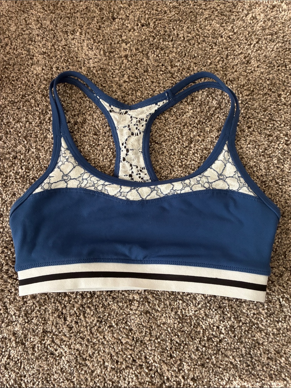 Lorna Jane Blue Lace-Back Sports Bra